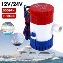 12V 24V Bilge Pump 500gph 1100gph Submersible Bilge Water Pump for Boat Seaplane - £16.89 GBP