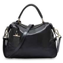 Fashion Women Tote Bag 100% Genuine Leather Handbags Female Boston Charm Messeng - £81.73 GBP