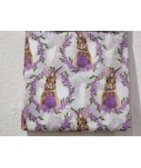 Easter Peva Vinyl Bunny Rabbit Lavender Floral Shower Curtain NEW - £21.23 GBP