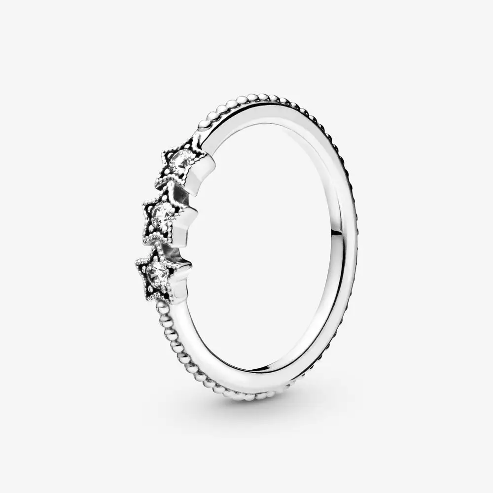LR S925 Silver Crescent Bead Ring Light Luxury Fashion Charm Jewelry Mak... - £22.59 GBP