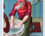 Hillbilly Comic Using Toilet As Wash Basin But Water Runs Out DB Postcar... - $6.88