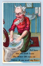 Hillbilly Comic Using Toilet As Wash Basin But Water Runs Out DB Postcar... - $6.88