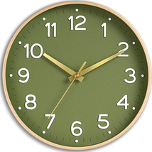 Wall Clock Green, Silent Wall Clocks Battery Operated 8 Inch-Modern Non ... - $15.25