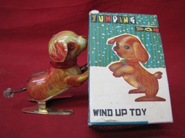 Vintage Jumping Dog Tin Toy China wind-up - £19.75 GBP
