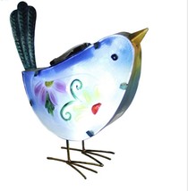 Solar Glass Metal Blue Bird Outdoor Statue - £71.05 GBP