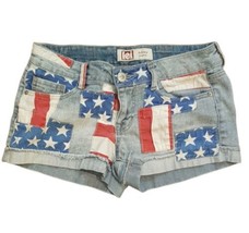 Size 7 Patriotic Red White and Blue Shorts Stars Stripes Distressed LEI ... - $15.88