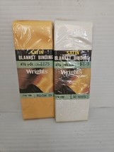 Wrights Vintage Satin Blanket Binding 1 In Yellow And 1 In White - $11.30