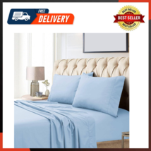 Living 800TCED4PSS Extra Deep Pocket Bed Sheet Set, King, Blue, 4 Count - £109.93 GBP