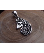 Celtic Wolf Sterling Silver Viking Pendant necklace - $98.00