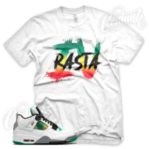 White RASTA IV Sneaker T Shirt for J1 4 Rasta Lucid Green Carnival Multi - £20.16 GBP+