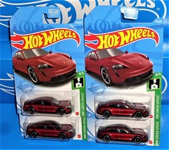 Hot Wheels 2021 HW Green Speed #208 Porsche Taycan Turbo S Dark Red w/ OH5SPs - £3.49 GBP
