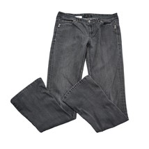 Seven 7 Pants Womens 12 Gray Bootcut Low Rise Button Zip Dark Wash Denim Jeans - £23.57 GBP