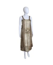 Vintage 1920 flapper Gold lame brocade dress gold threads heavy read* - £506.98 GBP