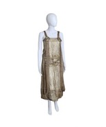 Vintage 1920 flapper Gold lame brocade dress gold threads heavy read* - £508.15 GBP