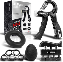 ALMAH Hand Grip Strengthener Kit 5 Pack Forearm Finger workout Ship Out From USA - £14.14 GBP