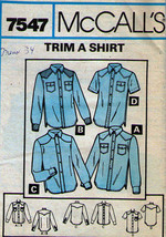 Men&#39;s Western Rockabilly Shirt Vtg 1980s Mc Call&#39;s Pattern 7547 Size 34 Uncut - £8.01 GBP