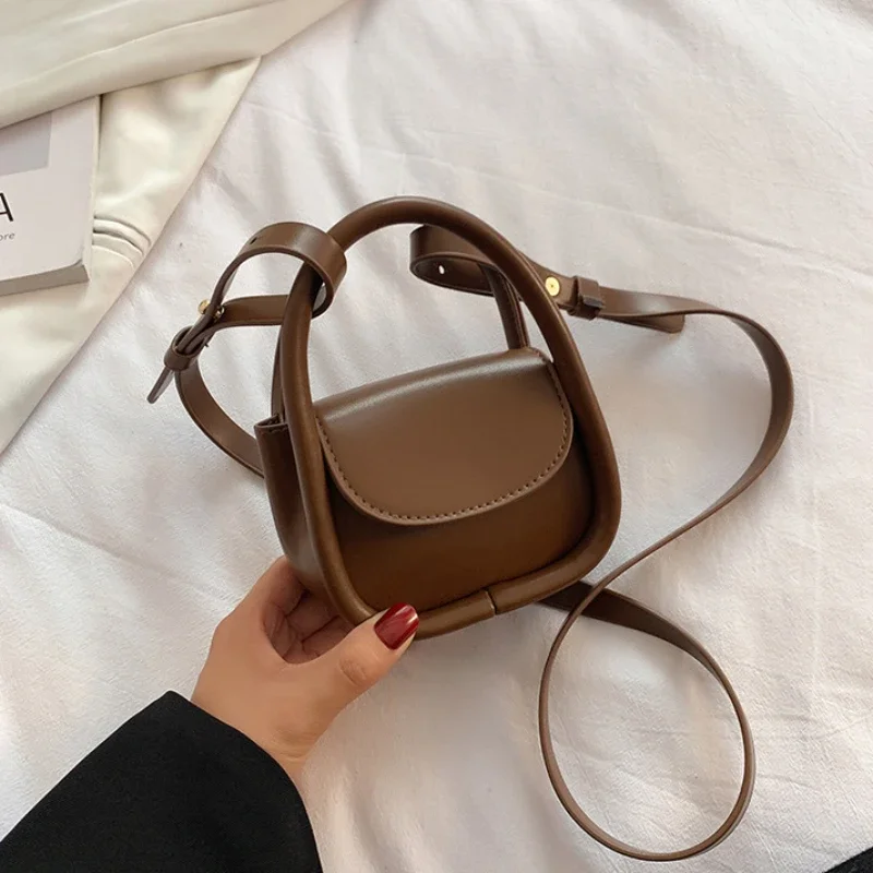 Fashion Solid Color Mini Shoulder Bags Black Brown Pu Leather Cross Body... - $28.13