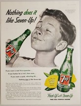 1955 Print Ad 7UP Soda Pop Boy Enjoys Bottle of Seven Up - £12.41 GBP