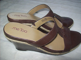 Me Too Jacki Brown Leather Wedge Size 11 M New - £27.32 GBP