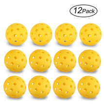 12 Pack Outdoor Pickleball Balls Standard 40 Holes High Elasticity &amp; Durable - £32.01 GBP