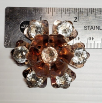 Big Vintage 1940s Pink Gold On Solid STERLING SILVER Flower Pin Brooch 2... - £49.07 GBP