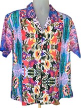 Raga Man bright bold colorful short sleeve button down designer shirt NEW Medium - £67.46 GBP