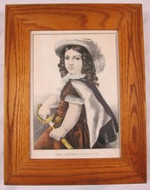 Antique Currier &amp; Ives The Young Cavalier Hand Colored Lithograph 18 x 1... - £78.79 GBP