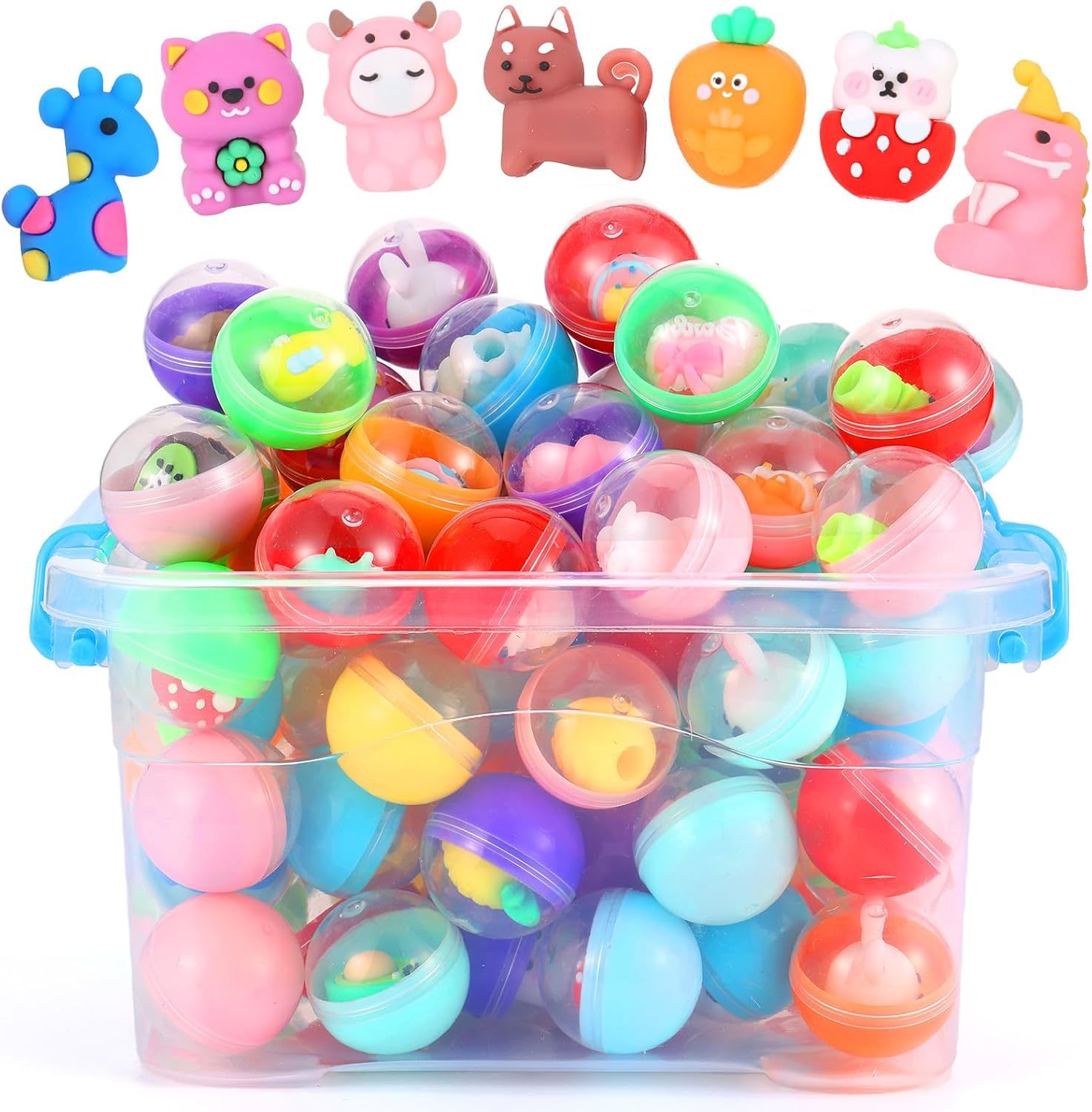 50 Pcs Gumball Capsules With Storage Box Clear-Colored Mini Round Capsule - $44.99