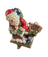 Kurt Adler Stocking Hanger Holder detailed Santa Clause Chimney Iron Base - $18.69