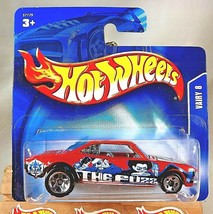 2003 Hot Wheels Mainline #214 VAIRY 8 Red &quot;THE FUZZ&quot; w/Chrome 5 Spoke Short Card - $10.75