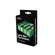 An item in the Sports Mem, Cards & Fan Shop category: 1 pack of 12 BCW Green Plastic Collectible Card Bin Partitions