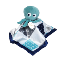 Dream Kids Baby Teal Octopus Security Blanket Anchors Stuffed Animal Plush Soft - £36.77 GBP