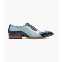 Stacy Adams Tarango Modified Cap Toe Oxford Shoes Dark Blue Multi 25770-469 image 3
