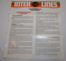CONTINENTAL AIR Oct 1978 InterLines News Pamphlet A69 - £9.45 GBP