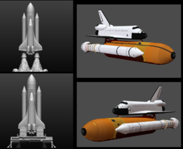 Space Shuttle FILE STL for all 3D printer 2 version platform take_off phase lamp - £2.33 GBP