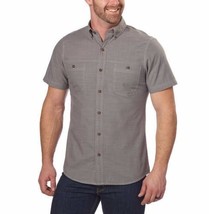NEW G.H. Bass &amp; Co. Men’s Short Sleeve Crosshatch Woven Shirt - Pewter - $7.00+