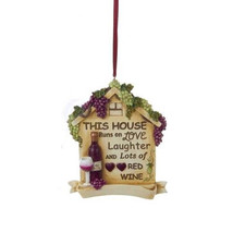 Kurt S. Adler VIN-YARD Wine House Plaque Christmas Ornament &quot;This House Runs...&quot; - £10.29 GBP