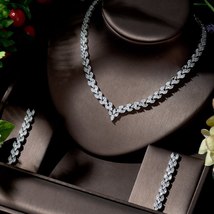 New Design AAA Zirconia Set Paved CZ Crystal White Color Wedding 2pcs Dubai Jewe - £58.12 GBP