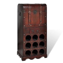 Wooden Wine Rack for 9 Bottles with Storage - £78.82 GBP