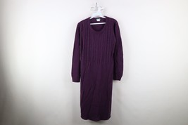Vintage 90s Streetwear Womens Medium Petite Cable Knit Long Sleeve Sweat... - $49.45