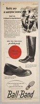 1947 Print Ad Ball-Band Footwear Boots Farmer,Wife,Tractor Mishawaka,Indiana - £13.84 GBP