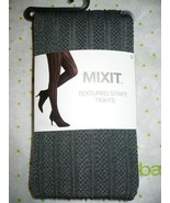 Mixit Women&#39;s Texture Stripe Tights Size Small Gray 1 Pair NEW - $23.86 CAD