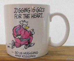 Vintage &quot;Jogging is Good for the Heart&quot; Mug Shoe 3.5&quot; Applause - $14.85