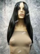Black Gothic Matriarch Wig Witch Zombie Ghost Evil Spirit Morticia Lady of Manor - £11.82 GBP