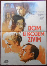 1957 Original Soviet Movie Poster Dom V Kotorom Ya Zhivu Lev Kulidzhanov Serbian - £43.80 GBP