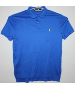 Polo Ralph Lauren Mens Large Blue Polo Shirt with Yellow Pony - $21.09