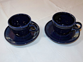 Unbranded Coffee Tea Cup &amp; Saucer set cobalt blue 2 sets*^ - £14.27 GBP