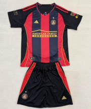 Kids Atlanta United FC 2025 Home Black Kits Shirt Youth Jersey With Shorts - $49.00