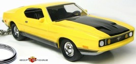 Rare Key Chain 73 Yellow Ford Mustang Mach 1 New 1973 El EAN Or Gone In 60 Seconds - $44.98