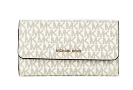 NWB Michael Kors Large Trifold Vanilla Signature Wallet 35F8GTVF3B Dust Bag FS Y - £73.19 GBP